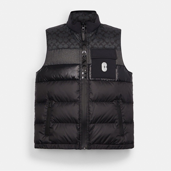COACH Signature Down Puffer Vest - Picture 2 of 4
